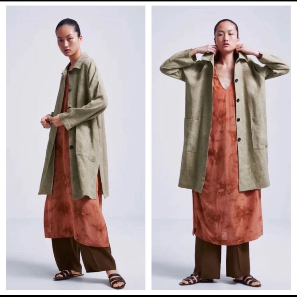 Zara Linen Oversized Lagenlook Jacket